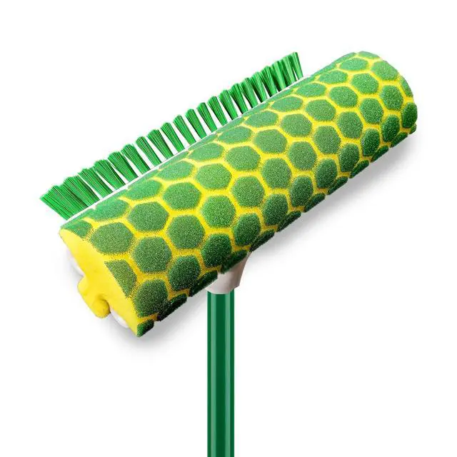 Alt view image 7 of 7 - Libman Nitty Gritty Sponge Mop with Scrub Brush and Steel Handle