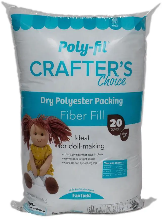 Main image of Poly-Fil Crafter's Choice Dry Polyester Fiberfill Stuffing, 20oz Bag, by Fairfield