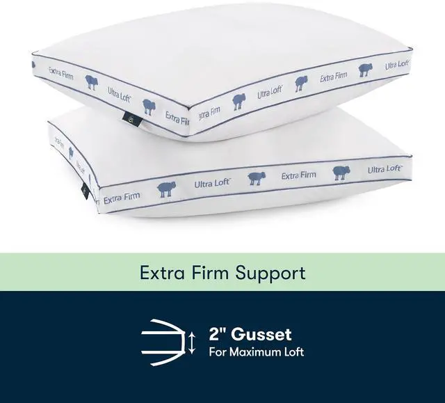 Alt view image 4 of 7 - Sertapedic Ultra Loft Standard/Queen Bed Pillow, Extra Firm Support