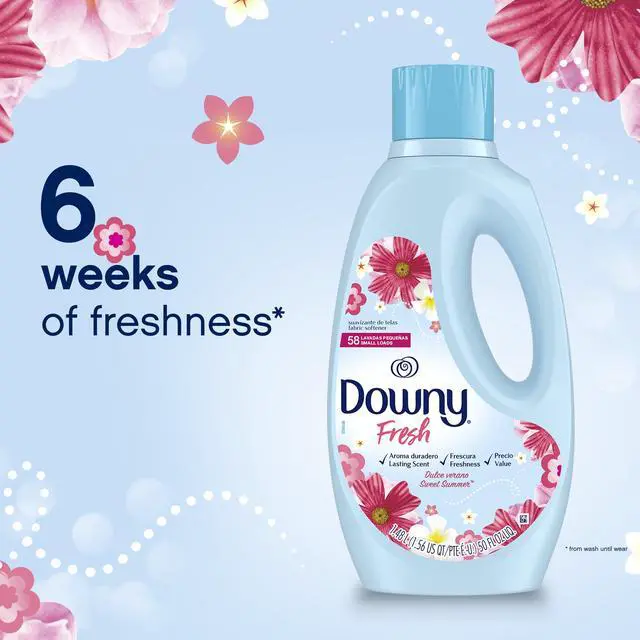 Alt view image 2 of 7 - Downy Fresh Non-Concentrated Liquid Fabric Softener, Sweet Summer Scent, 125 fl oz, 145 Loads