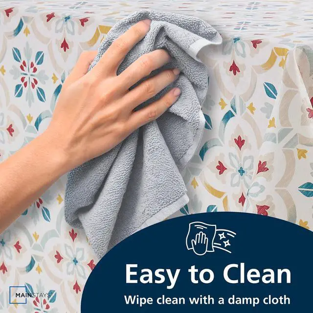 Alt view image 3 of 7 - Mainstays PEVA Everyday, Indoor & Outdoor Tablecloth 70" Round, Farmhouse Tile