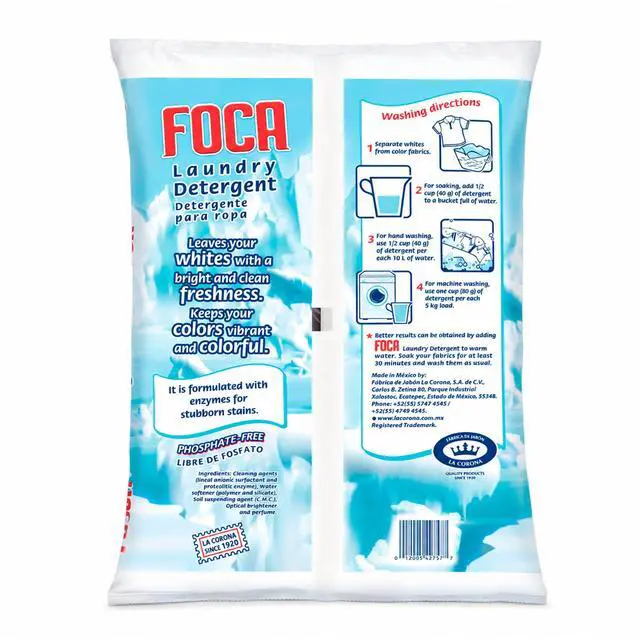 Alt view image 6 of 7 - Foca Powder Laundry Detergent for Tough Stains, Enzyme Formula, 4.4 lbs