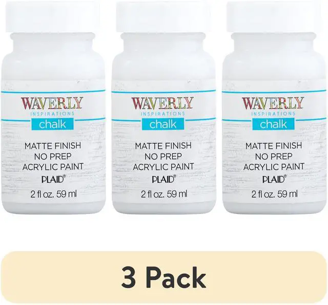 Main image of (3 pack) Waverly Inspirations Chalk Paint, Ultra Matte, White, 2 fl oz