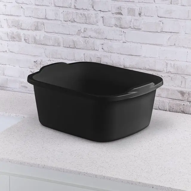 Alt view image 3 of 7 - Sterilite 18 Qt. Dishpan, Multi-Purpose Plastic Wash Tub, Kitchen, Sink, Black