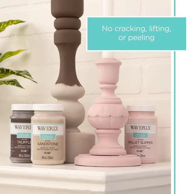 Alt view image 4 of 7 - (3 pack) Waverly Inspirations Chalk Paint, Ultra Matte, White, 2 fl oz