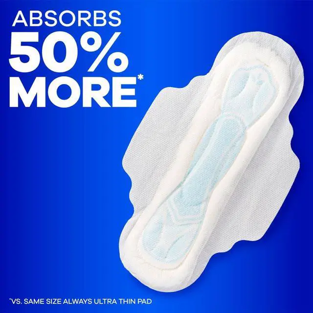 Alt view image 5 of 7 - Always Maxi Pads with Wings, Size 2, Long Super Absorbency, 42 count