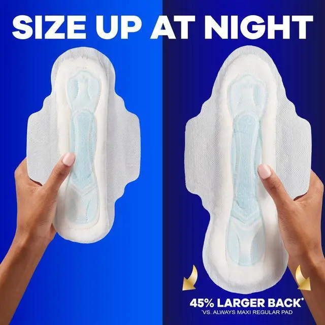 Alt view image 7 of 7 - Always Maxi Pads with Wings, Size 2, Long Super Absorbency, 42 count