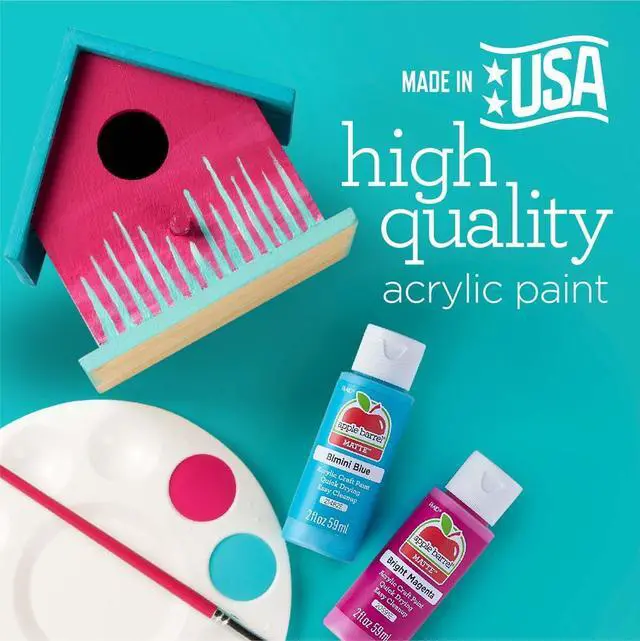 Alt view image 6 of 7 - Apple Barrel Acrylic Craft Paint, Matte Finish, White, 16 fl oz.