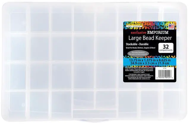 Alt view image 3 of 6 - The Beadery - 32 Comp Large Bead Keeper Box - Clear Plastic - 2176