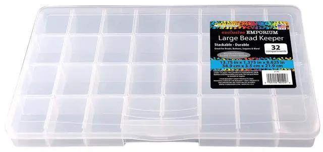 Alt view image 6 of 6 - The Beadery - 32 Comp Large Bead Keeper Box - Clear Plastic - 2176