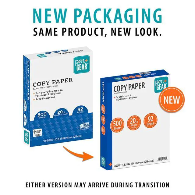 Alt view image 3 of 7 - Pen + Gear Copy Paper, 8.5" x 11", 92 Bright, White, 20 lb., 1 Ream (500 Sheets)