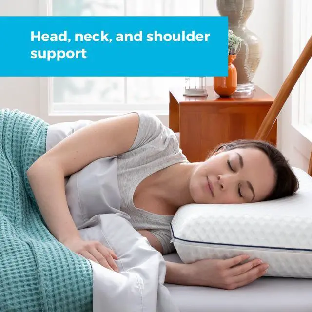 Alt view image 2 of 7 - Linenspa Medium Feel Standard Size Ventilated Gel Memory Foam Bed Pillow with Washable Cover and Temperature Regulating Infusion