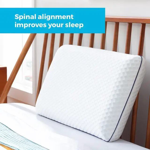 Alt view image 4 of 7 - Linenspa Medium Feel Standard Size Ventilated Gel Memory Foam Bed Pillow with Washable Cover and Temperature Regulating Infusion