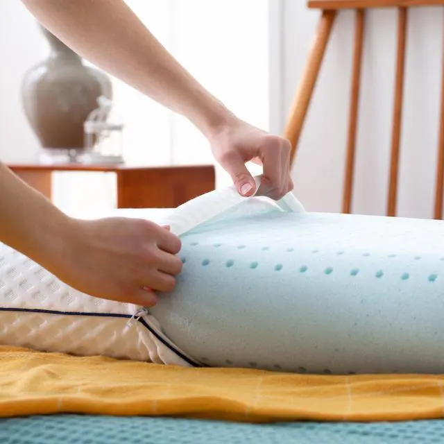 Alt view image 6 of 7 - Linenspa Medium Feel Standard Size Ventilated Gel Memory Foam Bed Pillow with Washable Cover and Temperature Regulating Infusion