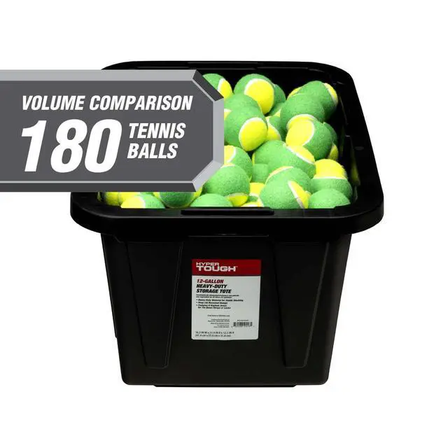 Alt view image 3 of 7 - Hyper Tough 12 Gallon Small Storage Bin with Snap Lid, Black and Red, Heavy Duty Plastic Storage Container