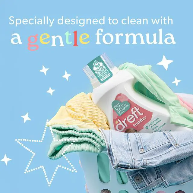 Alt view image 7 of 7 - Dreft Liquid Laundry Detergent for Toddlers, Tackles 100% of Common Toddler Stains, Unscented, 42 fl oz, 32 Loads