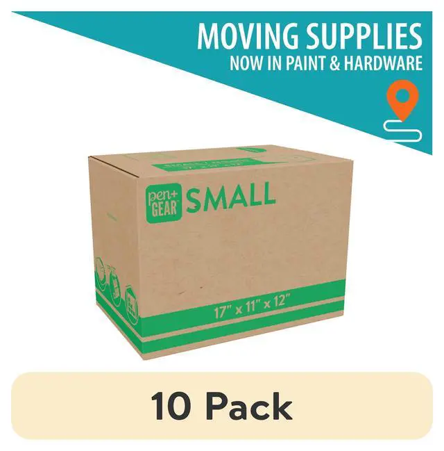 Alt view image 2 of 7 - (10 pack) Pen+Gear Small Moving Boxes, 17 in. L x 11 in. W x 12 in. H, Kraft