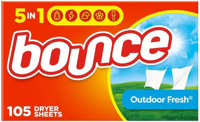 Main image of Bounce Dryer Sheets, Outdoor Fresh Scent, 105 Count