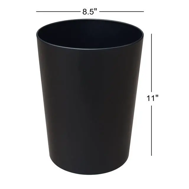 Alt view image 4 of 6 - Mainstays Metal Waste Basket, Black