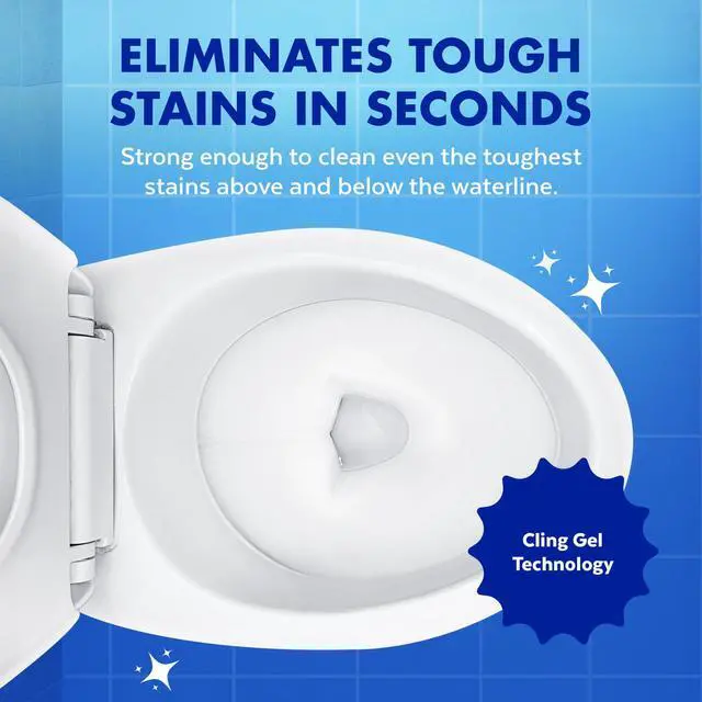 Alt view image 3 of 7 - Lysol Toilet Bowl Cleaner Clinging Gel, Power, Disinfecting Bathroom Cleaner and Toilet Bowl Stain Remover, 24 fl oz (2 Pack)