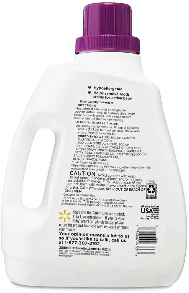 Alt view image 6 of 7 - Parent's Choice Baby Laundry Detergent, 92 fl oz, 64 Loads