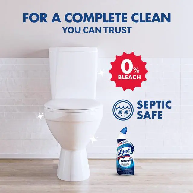 Alt view image 7 of 7 - Lysol Toilet Bowl Cleaner Clinging Gel, Power, Disinfecting Bathroom Cleaner and Toilet Bowl Stain Remover, 24 fl oz (2 Pack)