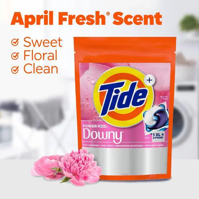 Alt view image 7 of 7 - Tide Power PODS with Downy Soft Boosters Laundry Detergent Pacs, April Fresh Scent, 18 Count