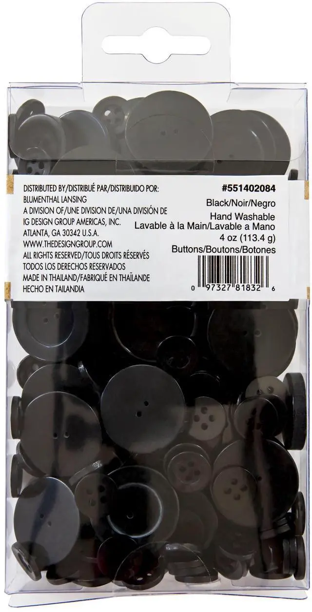 Alt view image 2 of 6 - Favorite Findings Value Black Assorted Sew Thru & Shank Buttons, 4 Ounces