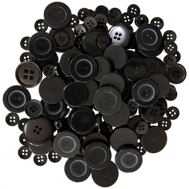 Alt view image 3 of 6 - Favorite Findings Value Black Assorted Sew Thru & Shank Buttons, 4 Ounces