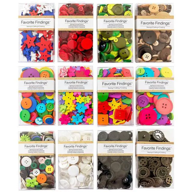 Alt view image 4 of 6 - Favorite Findings Value Black Assorted Sew Thru & Shank Buttons, 4 Ounces