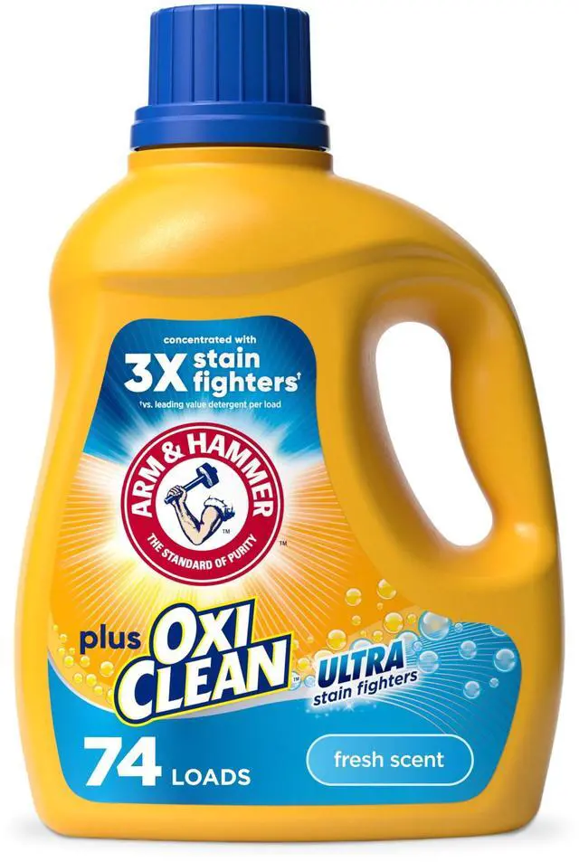 Main image of ARM & HAMMER Plus OxiClean Ultra Stain Fighters Liquid Detergent, Fresh Scent, 96.2 Fl Oz