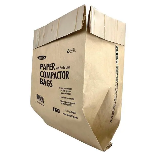 Alt view image 4 of 7 - BestAir Heavy Duty Paper Trash Compactor Bags, Pre-Cuffed, 8 Bags for Your Home