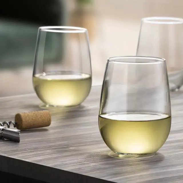 Alt view image 3 of 5 - (4 pack) Mainstays Clear Stemless Wine Glass Set, 17 oz