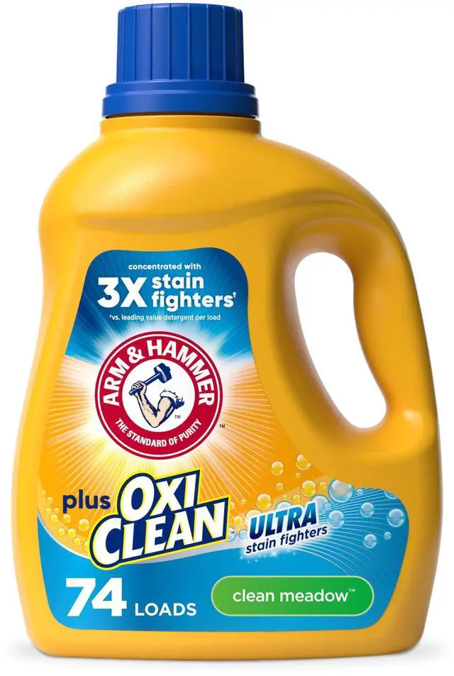 Main image of ARM & HAMMER Plus OxiClean Ultra Stain Fighters Liquid Detergent, Clean Meadow, 96.2 Fl Oz