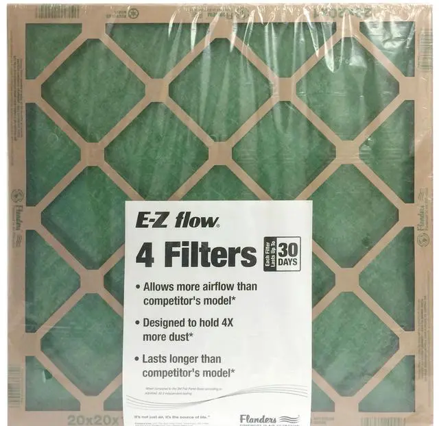 Alt view image 2 of 7 - AAF Flanders 4-Pack 14" x 25" x 1" Nested Fiberglass MERV 1 Air Filter