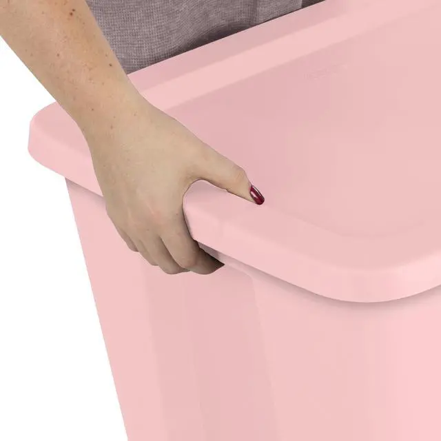 Alt view image 7 of 7 - Sterilite Large Storage Bin, 18 Gallon Plastic Storage Container with Snap-On Lid, Pink
