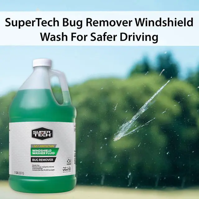 Alt view image 4 of 6 - Super Tech Bug Remover with Rain Repeller Green Windshield Washer Fluid 1 Gallon