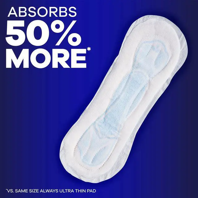 Alt view image 4 of 7 - Always Maxi Pads without Wings, Size 4, Overnight Absorbency, 28 count