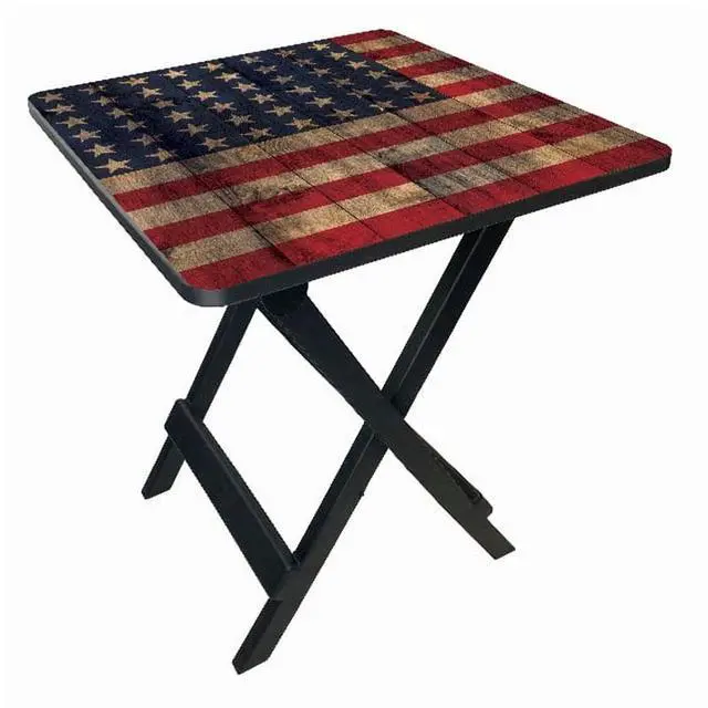 Alt view image 4 of 7 - Ozark Trail 19-inch Plastic Folding Outdoor Camp Side Table, Flag Print
