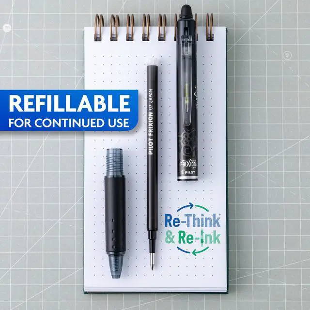 Alt view image 7 of 7 - Pilot Frixion Clicker Erasable Gel Pens, Fine Point, Black Ink, 3 Count