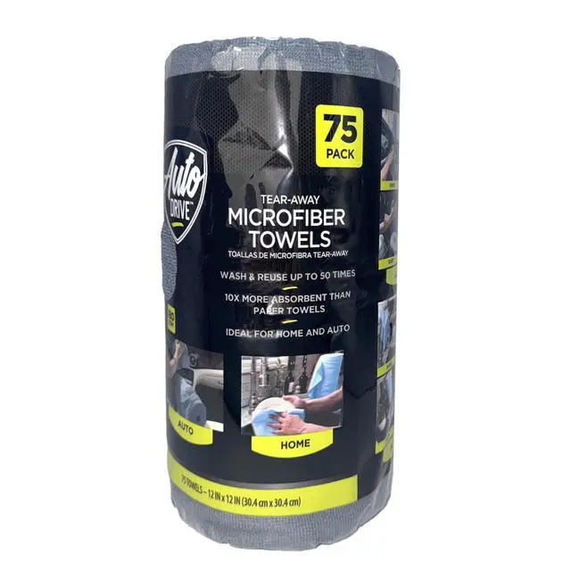 Alt view image 3 of 7 - Auto Drive Tear Away Car Wash Microfiber Towel Roll, Multipurpose 75-Pack
