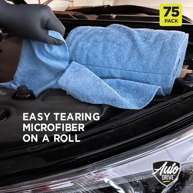 Alt view image 6 of 7 - Auto Drive Tear Away Car Wash Microfiber Towel Roll, Multipurpose 75-Pack