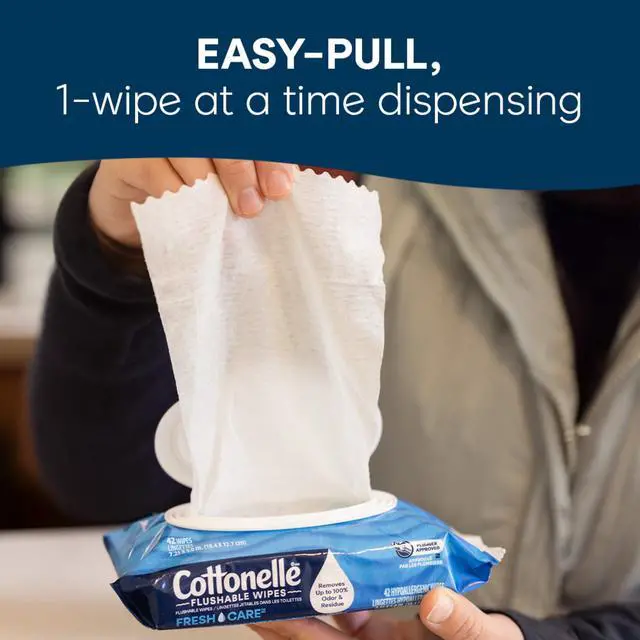 Alt view image 4 of 7 - Cottonelle Fresh Care Flushable Wet Wipes, 1 Resealable Bag