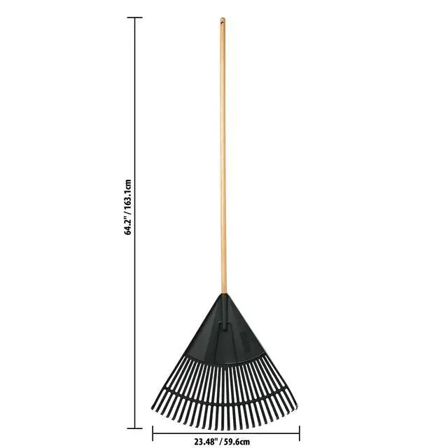 Alt view image 3 of 7 - Expert Gardener, 24-inch Wood and Poly Leaf Rake