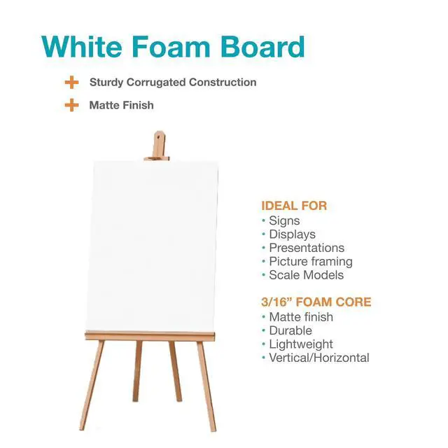 Alt view image 4 of 7 - (5 pack) Pen+Gear White Foam Board, 20" x 30"