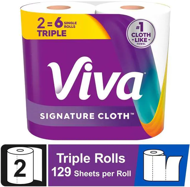 Main image of Viva Signature Cloth Paper Towels, 2 Triple Rolls, 129 Sheets per Roll