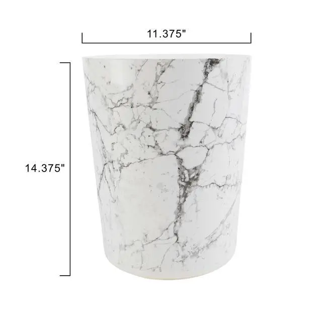 Alt view image 5 of 7 - Mainstays 5 gal Open-Top Bathroom Trash Can, Plastic Garbage Bin, White Marble