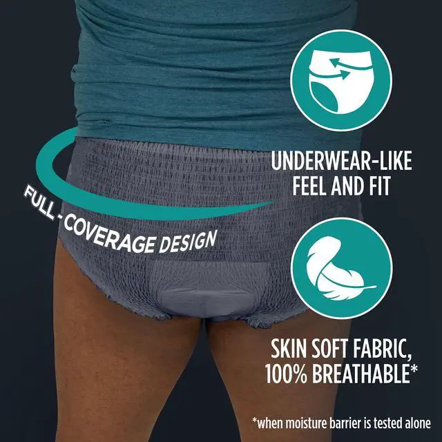 Alt view image 6 of 7 - Assurance Men's Overnight Incontinence Underwear, S/M, Ultimate Absorbency, 16 Count