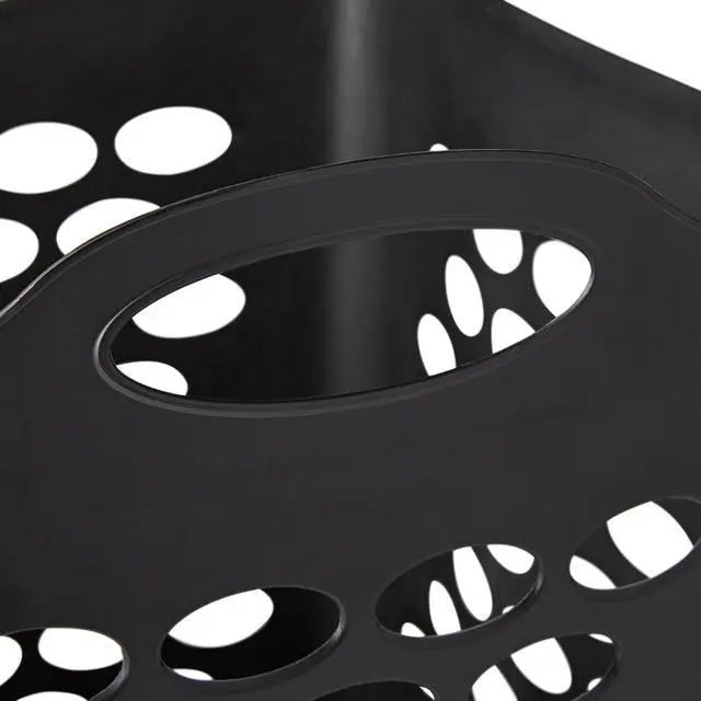 Alt view image 4 of 7 - Mainstays Flexible Square Laundry Hamper, Black Plastic