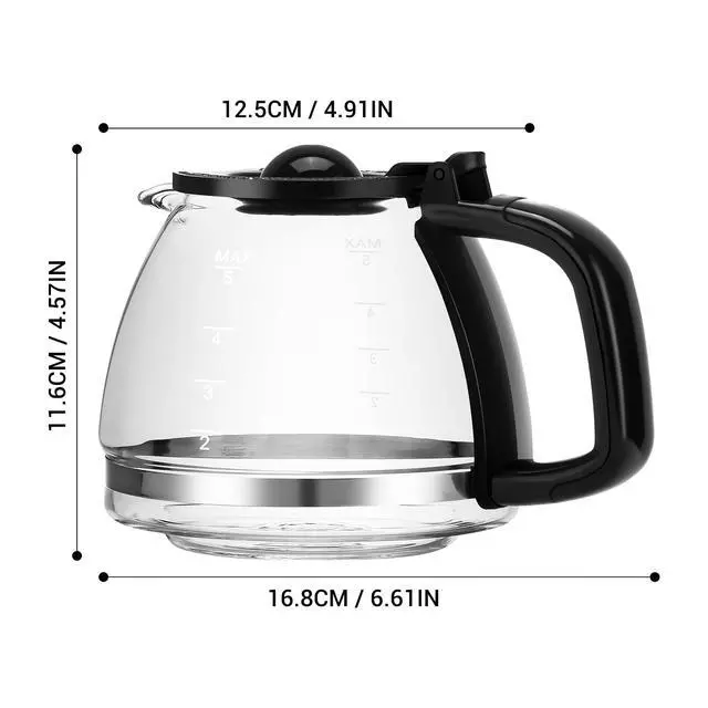 Alt view image 6 of 6 - Mainstays 5-Cup Replacement Carafe for Coffee Makers, Plastic & Glass